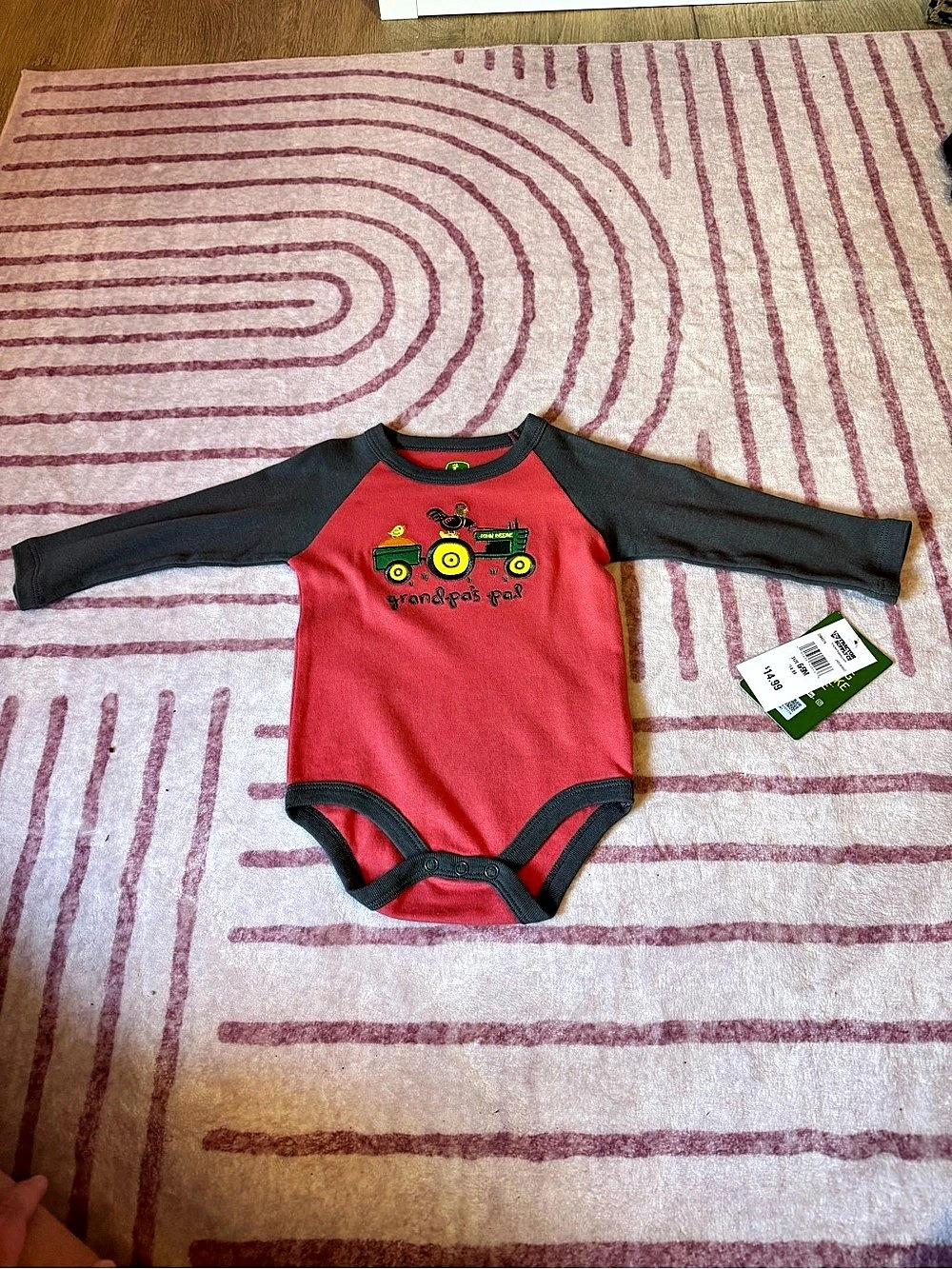 John Deere Grandpa's Pal Tractor Long Sleeve Bodysuit